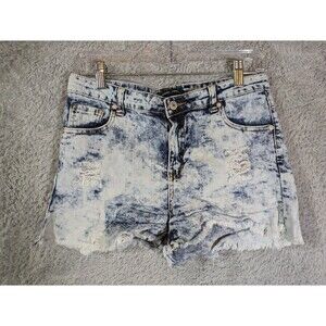 Acid wash denim Gogo Jeans shorts size 13 high waist distressed